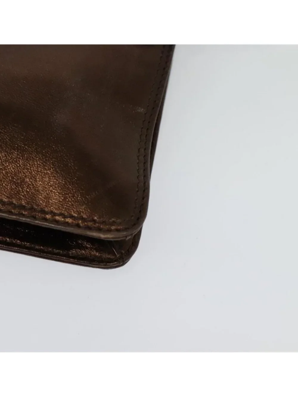 Authentic CHANEL Shoulder Bag Leather Brown CC